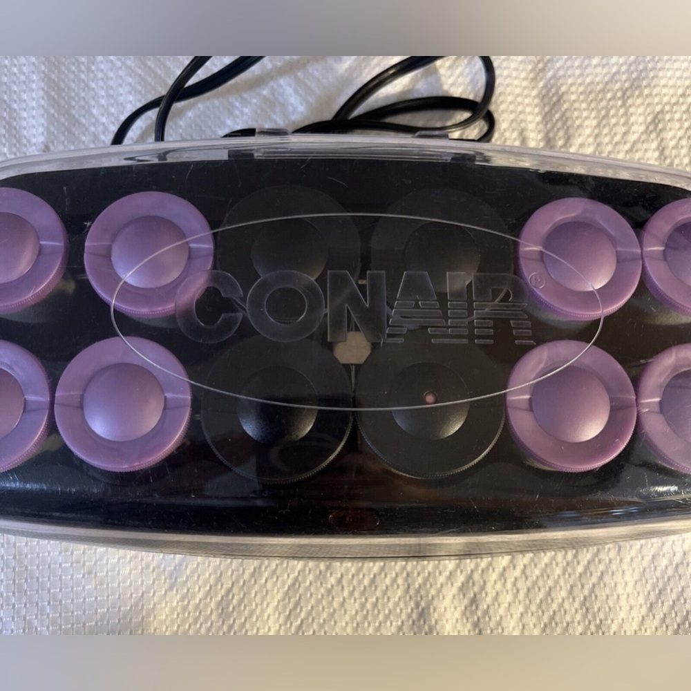 Conair ION Shine Hot Curlers Large Velvet Flocked 12 Hot Rollers No Clips